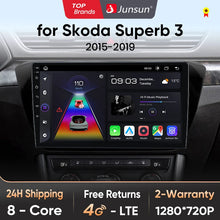Junsun V1pro AI Voice Android Auto Radio para Skoda Superb 3 2015-2019 Carplay 4G Car Multimedia GPS 2DIN Autoradio 