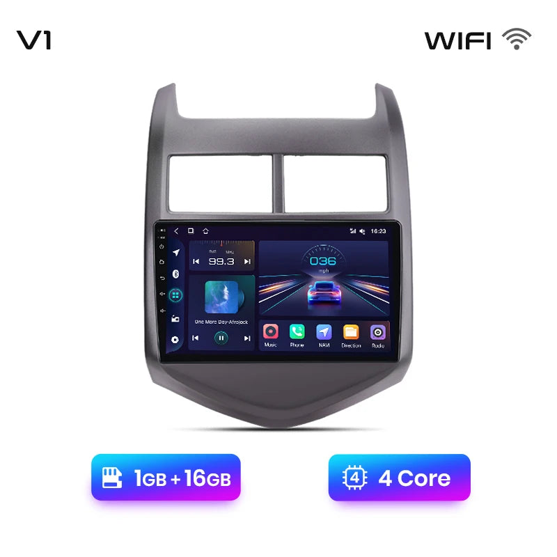 Radio Junsun V1 Plus para Chevrolet Aveo 2 Sonic T300 2011-2015 con CarPlay inalámbrico, Android Auto, 2 DIN, DVD. 