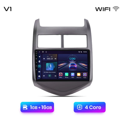 Radio Junsun V1 Plus para Chevrolet Aveo 2 Sonic T300 2011-2015 con CarPlay inalámbrico, Android Auto, 2 DIN, DVD. 