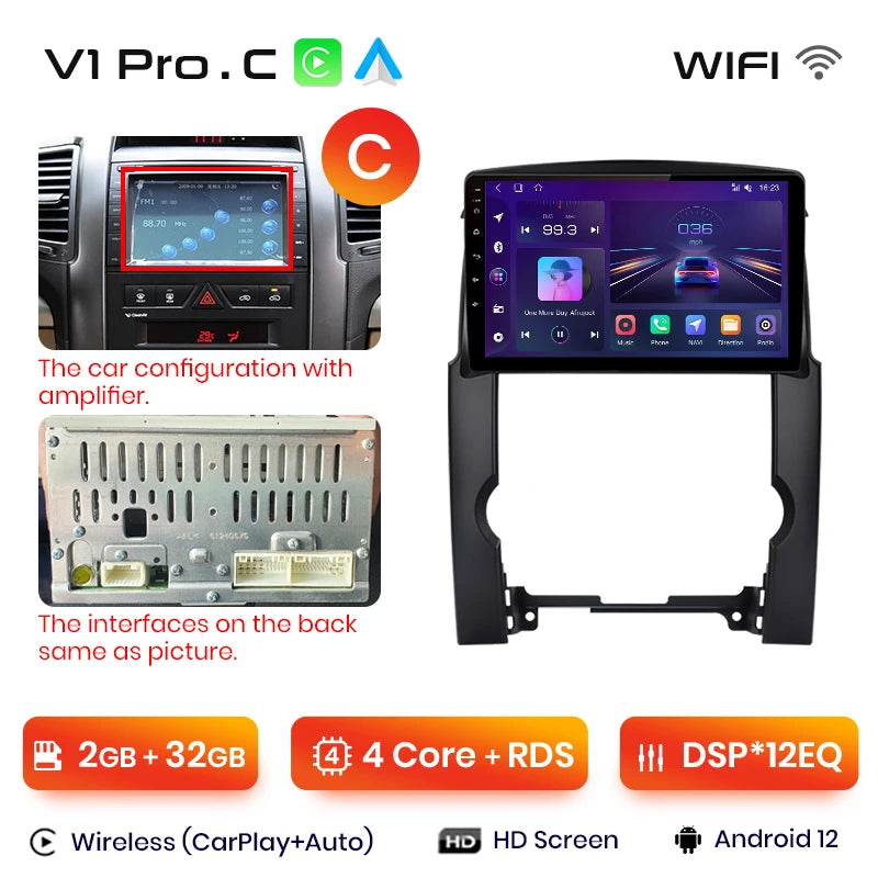 Junsun V1pro AI Stimme 2 din Android Auto Radio Für Kia Sorento 2 XM 2009 - 2012 Carplay Auto Multimedia GPS 2din autoradio 