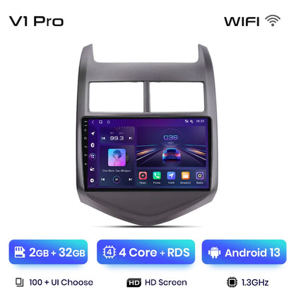 Radio Junsun V1 Plus para Chevrolet Aveo 2 Sonic T300 2011-2015 con CarPlay inalámbrico, Android Auto, 2 DIN, DVD. 