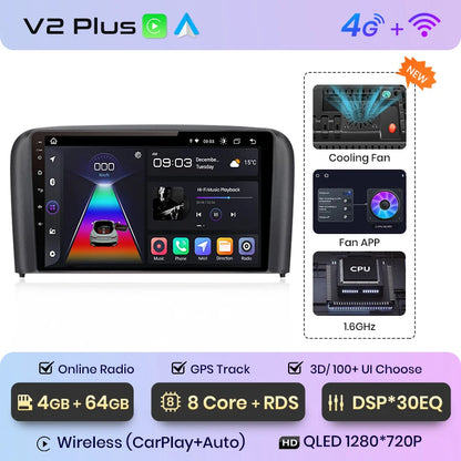 Junsun V1 Pro para Volvo S80 1998-2006 Radio de coche Android Reproductor de vídeo para coche CarPlay Android Auto GPS No 2 din DVD 2 din 