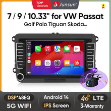 Lade das Bild in den Galerie-Viewer, Junsun 2Din Wireless CarPlay for Apple Android Auto Car Radio Multimedia Player For VW Volkswagen Skoda Octavia PASSAT B6 GOLF
