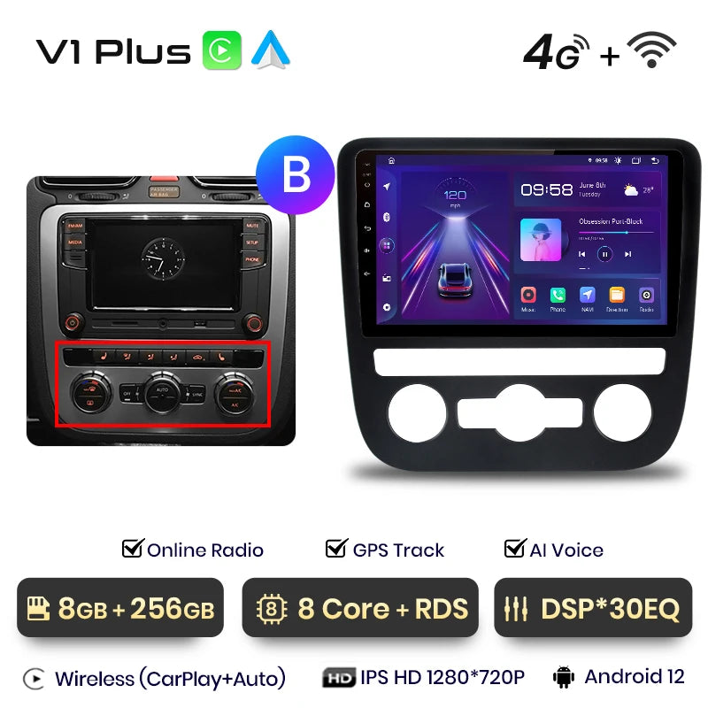 Junsun V1pro AI Stimme 2 din Android Auto Radio Für VW Volkswagen Scirocco 2008-2013 Carplay 4G Auto Multimedia GPS 2din autoradio 