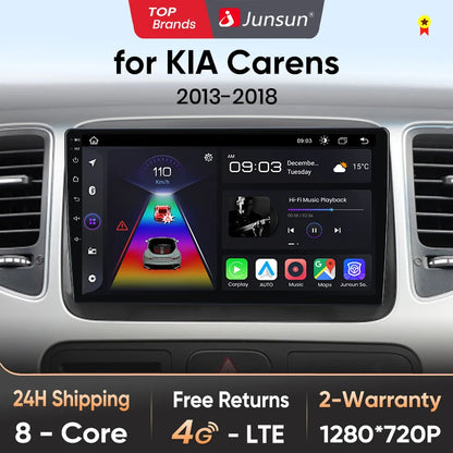 Junsun V1pro AI Voice 4G Carplay Android Auto Reproductor multimedia para Kia Carens 2013-2018 Radio de coche 2DIN GPS autorradio Bluetooth 