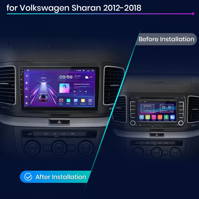 Radio Junsun V1plus con Android y voz IA para Volkswagen Sharan (2012, 2013, 2014-2018), Carplay 4G, GPS, 2DIN 