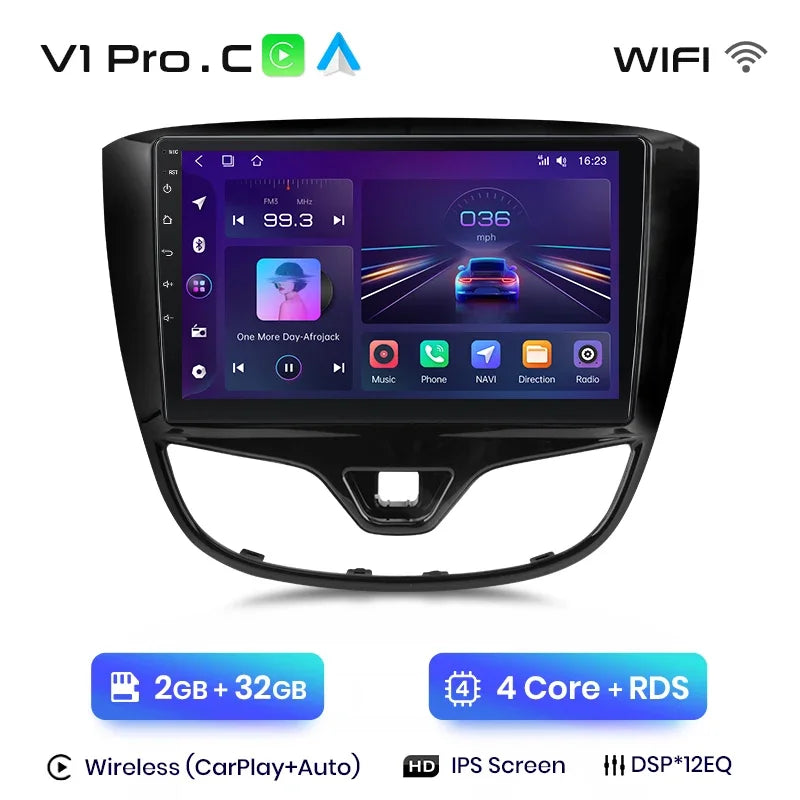 Radio Junsun CarPlay inalámbrica Android Auto para Opel Karl 2017 2018 2019 2020 con sistemas inteligentes RDS BT WiFi 2 DIN 