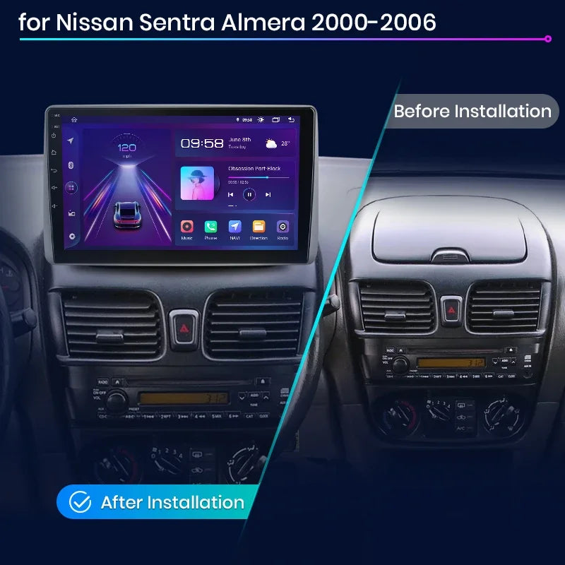 Junsun Wireless CarPlay Android Auto Radio For Nissan Sentra Almera 2000 2001-2006 Car Intelligent Systems RDS BT WiFi 2 din