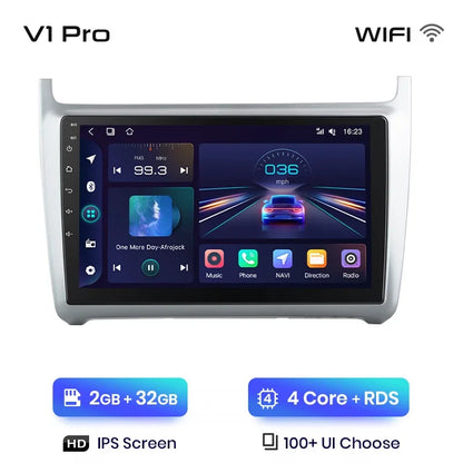 Junsun CarPlay inalámbrico Android Auto Radio para VOLKSWAGEN POLO 2014 Sistemas inteligentes para coche RDS BT WiFi 2 DIN 