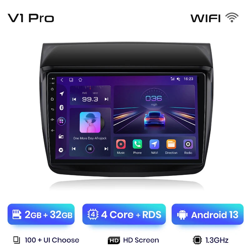 Radio Junsun V1 Plus para Mitsubishi Pajero Sport 2 L200 Triton 2008-2016 con CarPlay inalámbrico, Android Auto, 2 DIN, DVD. 