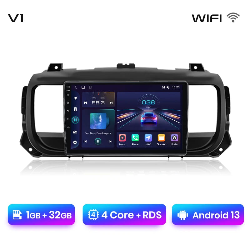 Radio Junsun para Peugeot Expert 3, Citroën Jumpy 3 SpaceTourer (2016-2021), inalámbrica, CarPlay, Android Auto, 2 DIN, DVD. 