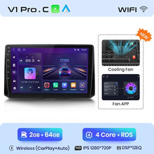 Lade das Bild in den Galerie-Viewer, Junsun Wireless CarPlay Android Autoradio für Toyota Corolla 2018 - 2021 Auto Intelligente Systeme RDS BT WiFi 2 Din 
