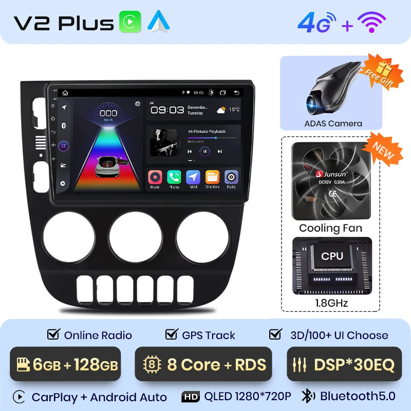 Radio Junsun V1 Plus para Mercedes Benz Clase M W163 ML (1998-2006), inalámbrica, CarPlay, Android Auto, 2 DIN, DVD. 