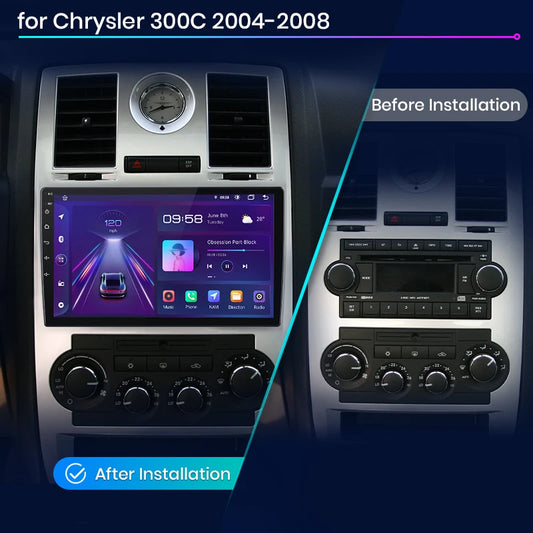 Radio Junsun para Chrysler 300C Aspen 2004-2008 con CarPlay inalámbrico, Android Auto, sistema inteligente para coche, 2 DIN, DVD. 