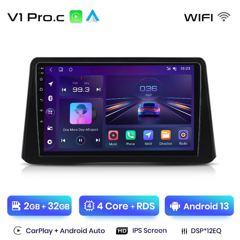 Radio Junsun V1 Plus para Opel Mokka 2012-2016 con CarPlay inalámbrico, Android Auto, sistema inteligente para coche, 2 DIN, DVD. 
