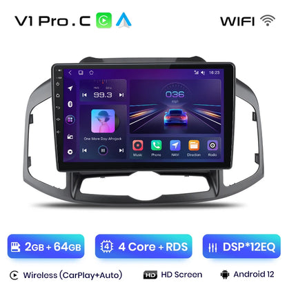 Junsun V1pro AI Voice - Radio para coche, reproductor multimedia Android Auto para Chevrolet Captiva 2011-2016, Carplay 4G, 2 DIN, GPS 
