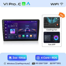 Lade das Bild in den Galerie-Viewer, Junsun Wireless CarPlay Android Autoradio für Volkswagen Polo 2004 2005 2006–2010 Auto Intelligente Systeme RDS BT WiFi 2 Din 
