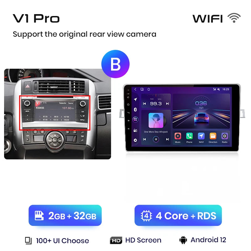 Junsun V1 AI Voice Wireless CarPlay Android Auto Radio for Toyota Verso R20 2009 - 2018 4G Car Multimedia GPS 2din autoradio