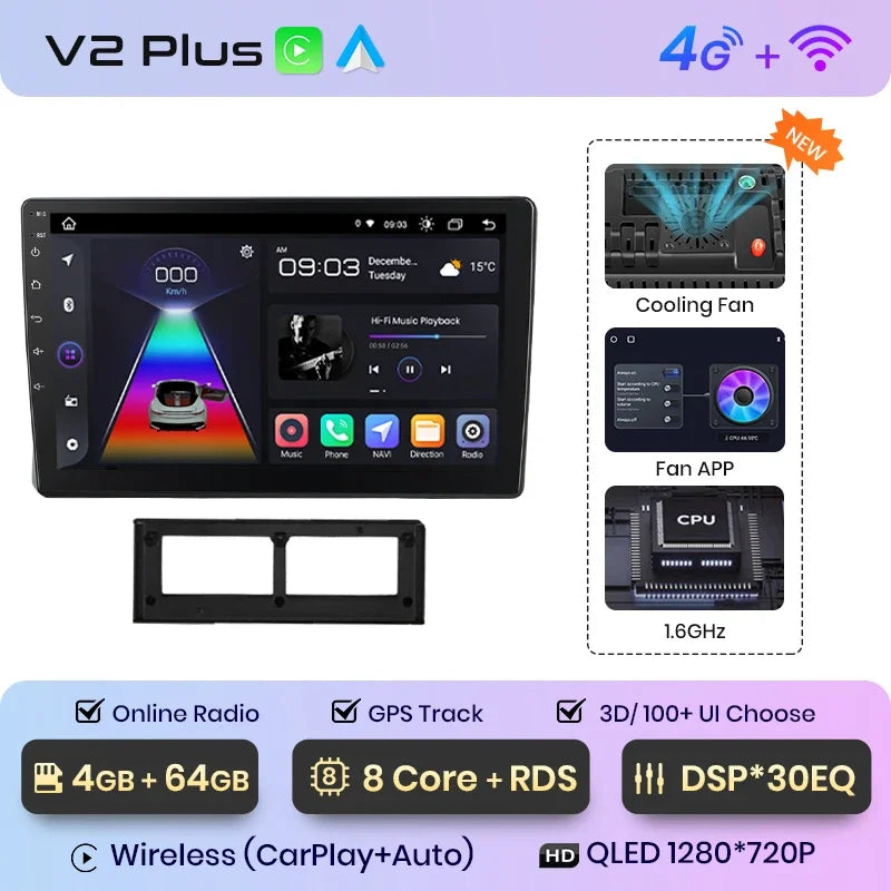 Junsun CarPlay inalámbrico Android Auto Radio para VW SANTANA 2000 BISTA 2003 2004-2011 Sistemas inteligentes para coche RDS BT WiFi 2 DIN 