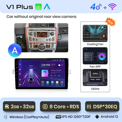 Junsun V1 AI Voice - Radio inalámbrica CarPlay Android para Toyota Verso R20 (2009-2018), 4G, GPS, 2DIN 