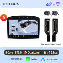 Cargar imagen en el visor de la galería, Junsun Android Wireless CarPlay Auto Car Radio For Peugeot 308 308SW 408 2012-2020 Car Intelligent Systems DSP SWC RDS GPS FM BT
