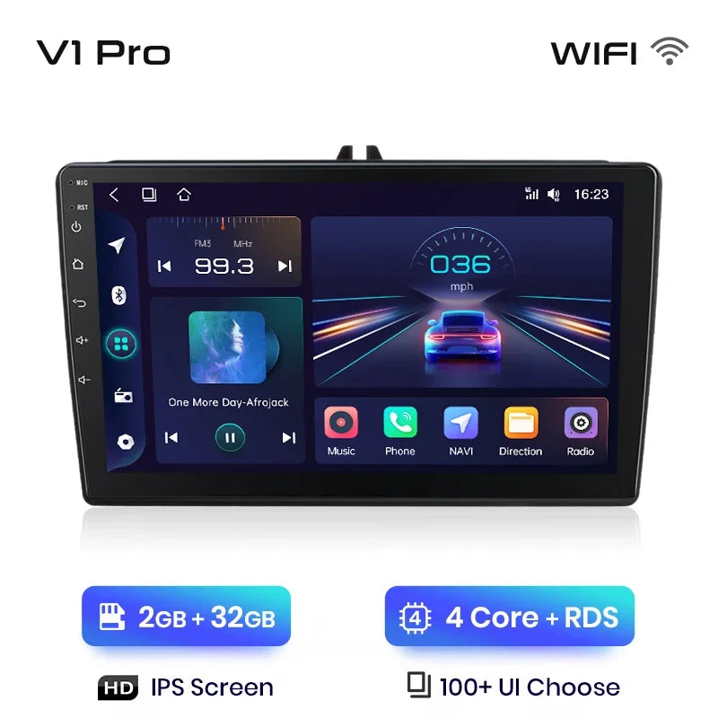 Junsun CarPlay inalámbrico Android Auto Radio para VW Tiguan Touran Caddy Passat Seat 2009 Sistemas inteligentes para coche RDS BT WiFi 2 DIN 