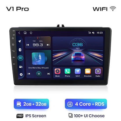Junsun CarPlay inalámbrico Android Auto Radio para VW Tiguan Touran Caddy Passat Seat 2009 Sistemas inteligentes para coche RDS BT WiFi 2 DIN 