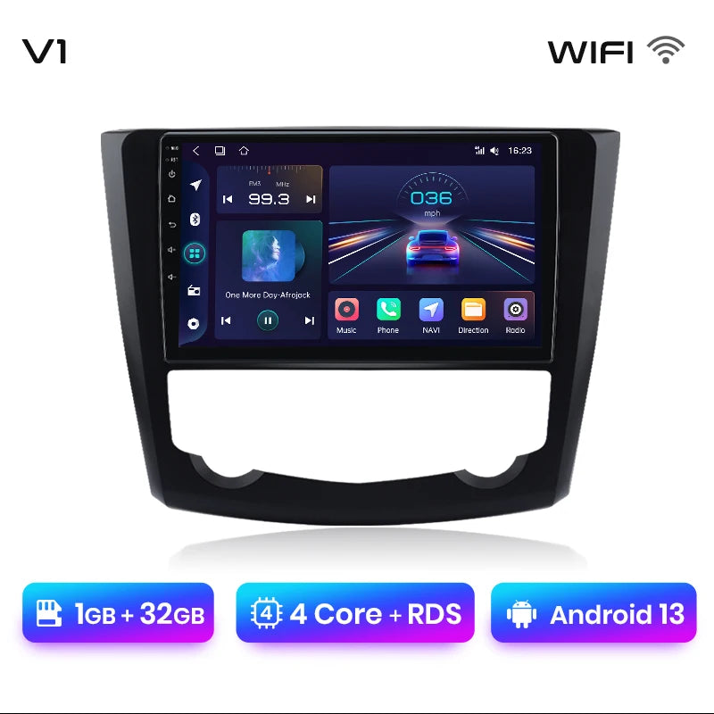 Radio Junsun V1 Plus para Renault Kadjar 2015-2019 con CarPlay inalámbrico, Android Auto, sistema inteligente, 2 DIN, DVD. 