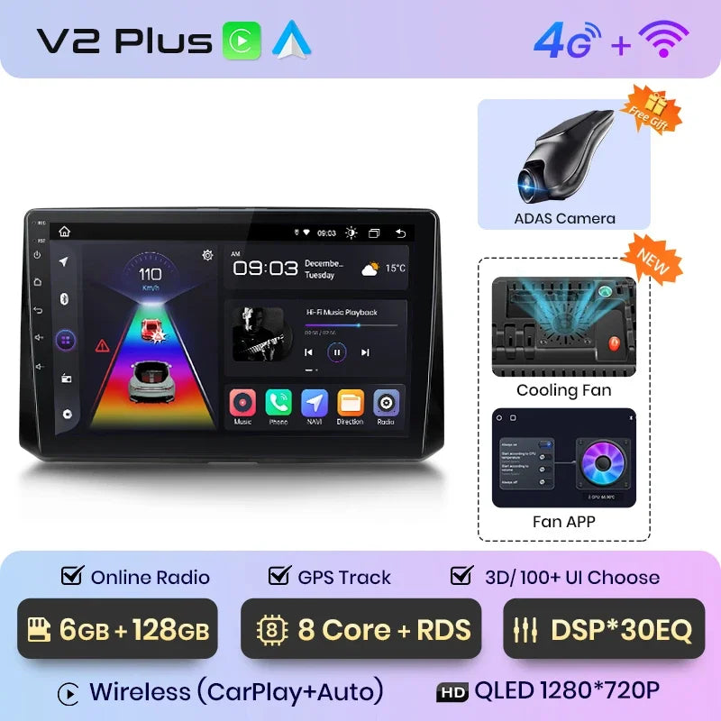 Radio Junsun CarPlay inalámbrica Android Auto para Toyota Corolla 2018-2021 con sistemas inteligentes RDS, Bluetooth, WiFi, 2 DIN 