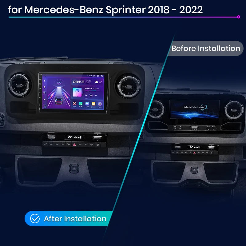 Junsun V1pro AI Voice 2 DIN Android Auto Radio para Mercedes-Benz Sprinter 2018-2022 Carplay Car Multimedia GPS 2 DIN Autoradio 