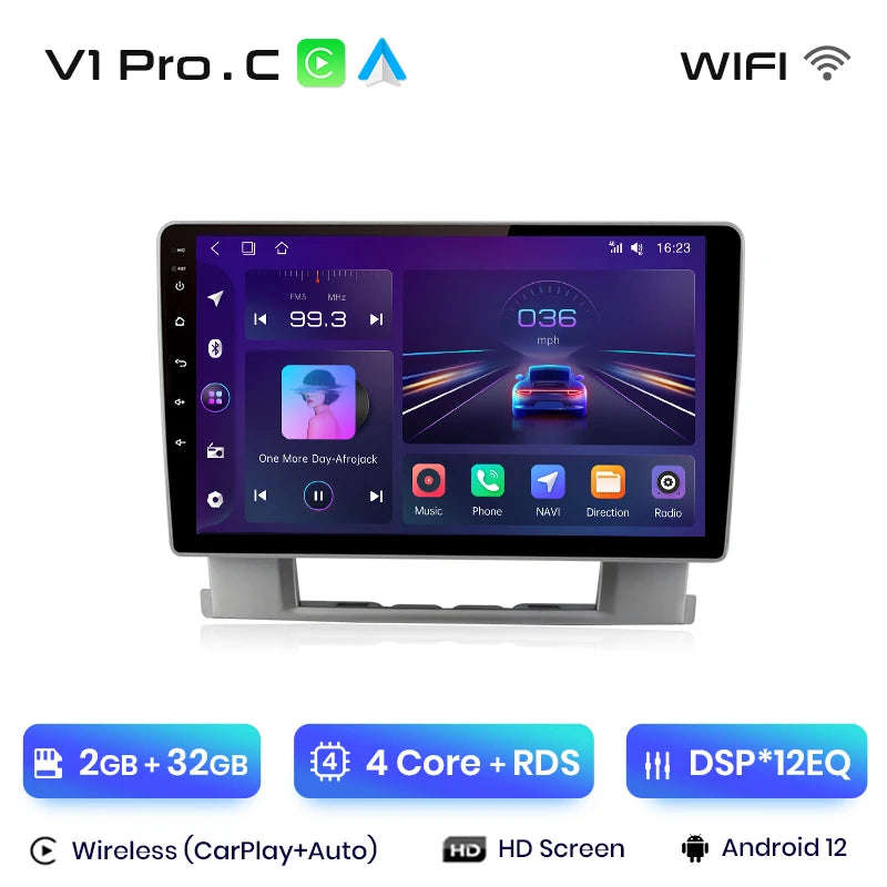 Radio multimedia Junsun Tesla Style Android Auto con Carplay inalámbrico para Opel Astra J, Vauxhall, Buick Verano 2009-2013, sin 2 DIN 