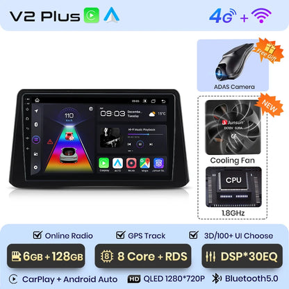 Radio Junsun V1 Plus para Opel Mokka 2012-2016 con CarPlay inalámbrico, Android Auto, sistema inteligente para coche, 2 DIN, DVD. 