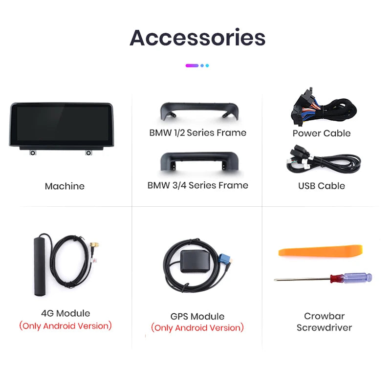 Junsun Wireless CarPlay Andorid Auto Car Radio For BMW Series 1 2 3 4 F20 F21 F22 F30 F31 F32 F33 F34 F36 GPS 4G WiFi Multimedia