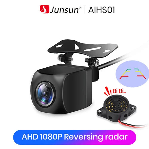 Junsun Auto-Rückfahrkamera, AHD 720P Auflösung, wasserdicht, 140°-Weitwinkel, Rückfahrkamera für Autoradio 