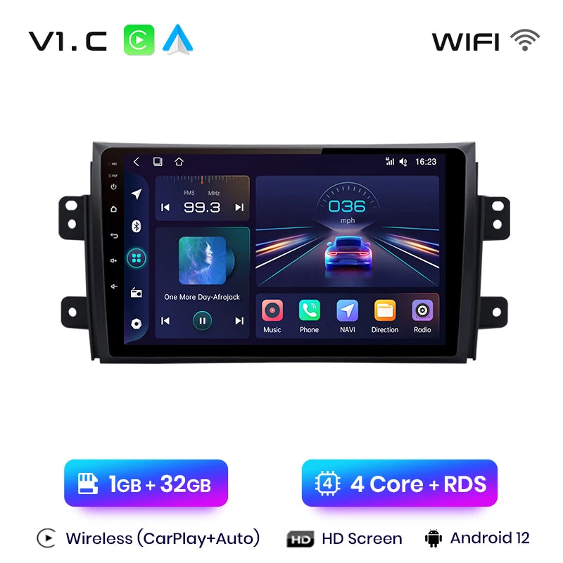Junsun V1pro Android Autoradio für Suzuki SX4 2006–2013, für Fiat Sedici 2005–2014, Carplay 4G, Auto-Multimedia, GPS, 2-Din-Autoradio 
