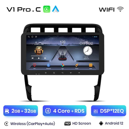 Junsun V1 AI Voice - Radio inalámbrica CarPlay Android para Porsche Cayenne 1 9PA 2002-2010, 4G, GPS, 2DIN 