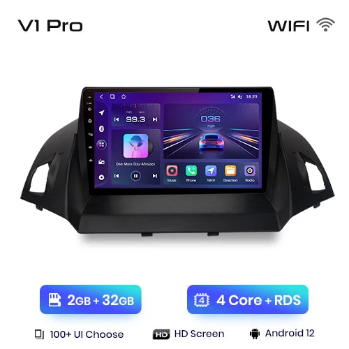 Junsun V1 pro 2 DIN Android Auto Radio para Ford Escape Kuga 2 C-MAX 2013-2016 Carplay 4G Car Multimedia GPS 2 DIN Autoradio 