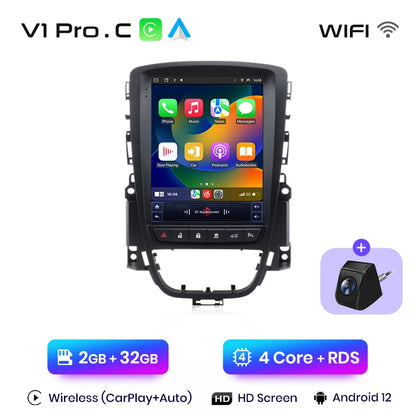 Radio multimedia Junsun Tesla Style Android Auto con Carplay inalámbrico para Opel Astra J, Vauxhall, Buick Verano 2009-2013, sin 2 DIN 