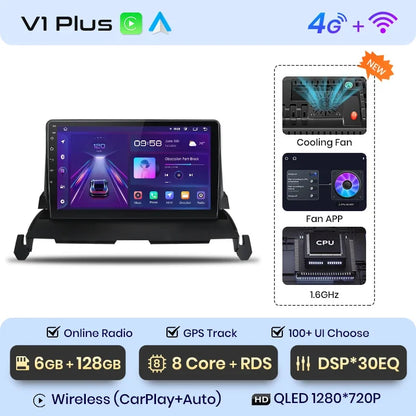 Radio Junsun CarPlay inalámbrica Android Auto para Dodge Journey 2009-2012 con sistema inteligente RDS, Bluetooth, WiFi, 2 DIN 