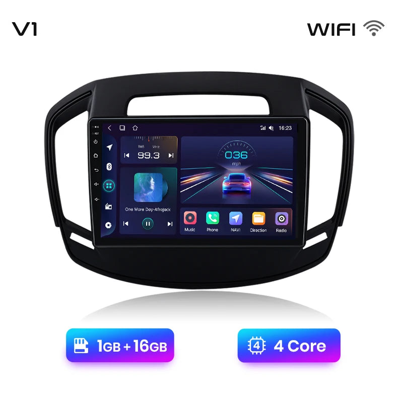 Radio Junsun V1 Plus para Opel Insignia 2013-2017 con CarPlay inalámbrico, Android Auto, sistema inteligente, 2 DIN, DVD. 