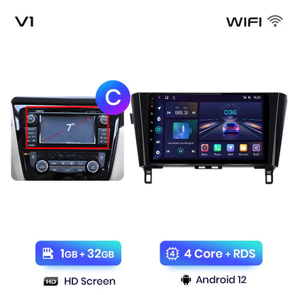 Junsun V1 - Radio inalámbrica con CarPlay y Android para Nissan Qashqai J11 X-Trail 3 T32 (2013-2017), GPS, 2DIN 