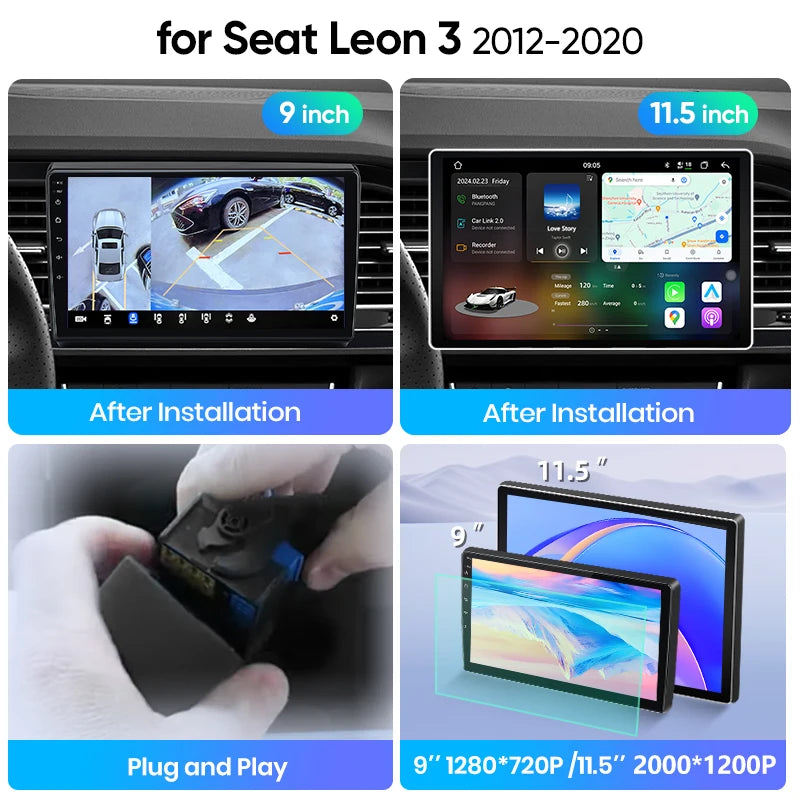 Junsun Wireless CarPlay Car Radio For Seat Leon MK3 2012-2020 Android Multimedia