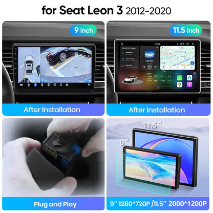 Junsun Wireless CarPlay Car Radio For Seat Leon MK3 2012-2020 Android Multimedia