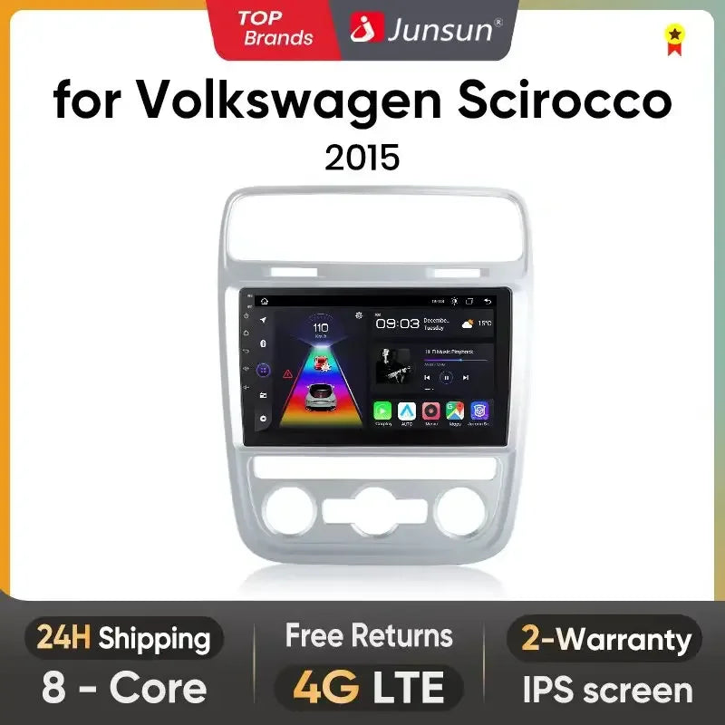 Radio Junsun CarPlay inalámbrica Android Auto para Volkswagen Scirocco 2015, sistemas inteligentes para coche, RDS, Bluetooth, WiFi, 2 DIN 