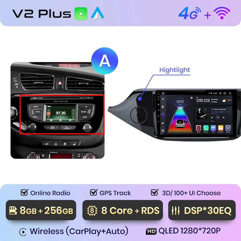 Junsun V1pro AI Voice 2 DIN Android Auto Radio para KIA CEED JD Cee'd 2012-2018 Carplay Car Multimedia GPS 2 DIN autorradio 