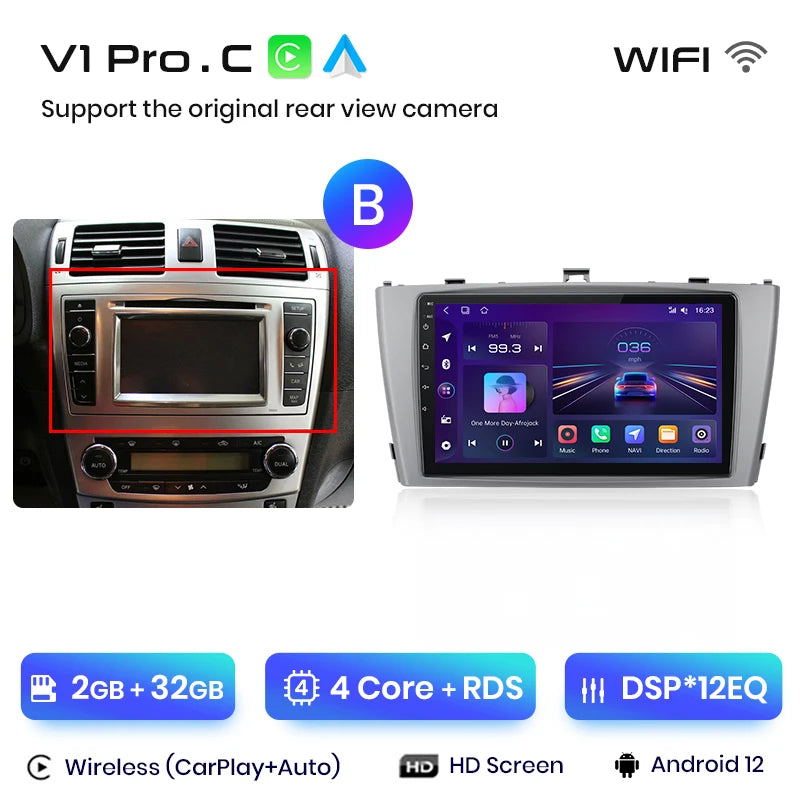 Radio Junsun V1 con CarPlay inalámbrico y Android Auto para Toyota Avensis T27 (2008-2015), GPS, sistemas inteligentes para coche, autorradio inteligente. 