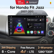 Lade das Bild in den Galerie-Viewer, Junsun V1pro Android 10 AI Stimme 4G Carplay RDS Auto Radio Multimedia GPS Für HONDA FIT JAZZ 2007-2013 2din autoradio bluetooth 
