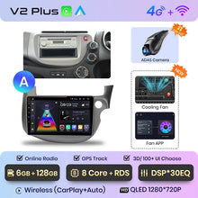 Lade das Bild in den Galerie-Viewer, Junsun V1pro Android 10 AI Stimme 4G Carplay RDS Auto Radio Multimedia GPS Für HONDA FIT JAZZ 2007-2013 2din autoradio bluetooth 
