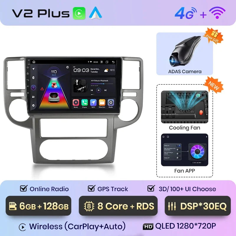 Junsun Wireless CarPlay Android Auto Radio For NISSAN X-TRAIL Xtrail 2003 2004 -2007 Car Intelligent Systems RDS BT WiFi 2 din