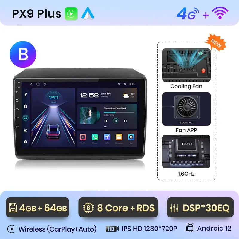Autoradio Android 15 9" Pour Fiat Ducato/Citroën Jumper/Peugeot Boxer 2010 - 4+64GB, CarPlay/Android Auto Sans Fil, GPS, Caméra De Recul - 5